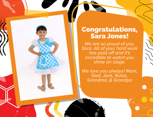 Program Dancer Message of Support: 1/2 Page