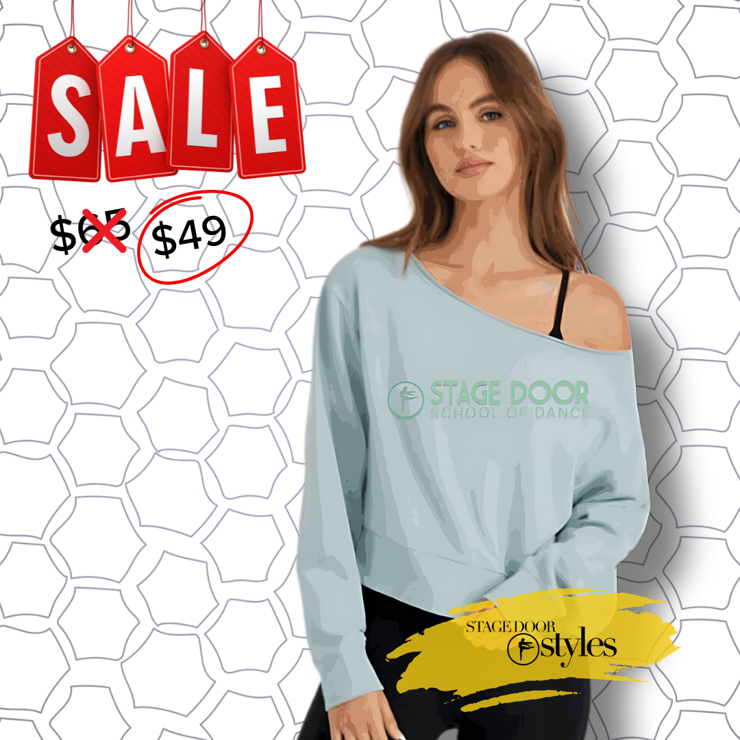 Off the Shoulder Embossed Sweatshirt