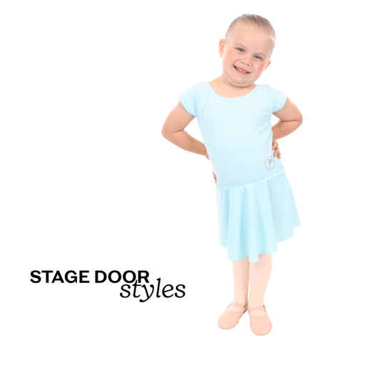 Broadway Babies Blue Cap Sleeve Leo Dress