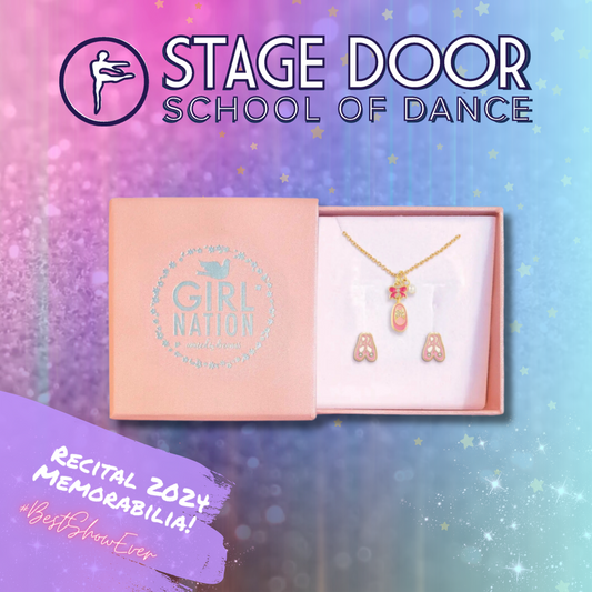 Recital 2024 - Ballet Slipper Charm Necklace & Earrings Set