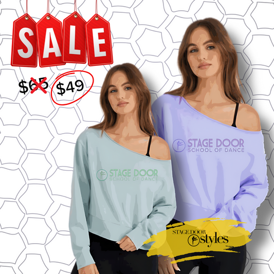 Off the Shoulder Embossed Sweatshirt